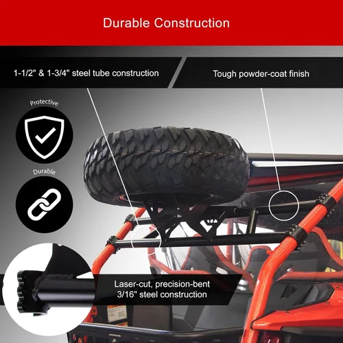 Vista 6 de Tusk UTV Portaneumáticos de Repuesto Compatible con Honda Talon 1000X-4/R-4 2020-2024