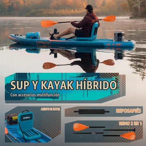 Vista 6 de UPWELL Tabla de remo extra ancha de 12 x 36 pulgadas, tabla de SUP 2+1 para adultos y adolescentes, tabla de SUP inflable con accesorios de primera