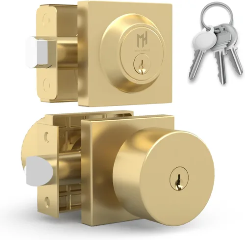 Vista 30 de Mega Handles - Cerradura de cerrojo SUANA I Cerradura de entrada - Cerradura de cerrojo cuadrada de alta resistencia para puertas zurdas o diestras