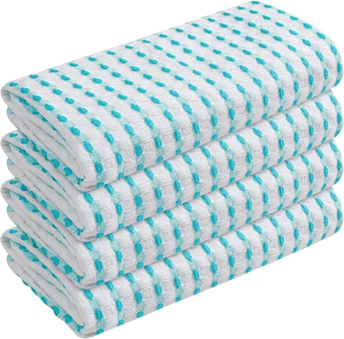 Vista 59 de TWINY threads Juego de toallas de cocina con diseño de diamante, 100% algodón, trapos grandes y trapos de lavado, absorbentes de secado rápido