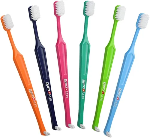 Vista 8 de Paro Cepillo de dientes M39 Cepillo de dientes extra sensible con cerdas medias e intercambiable Inter Space F 5 filas, 39 mechones