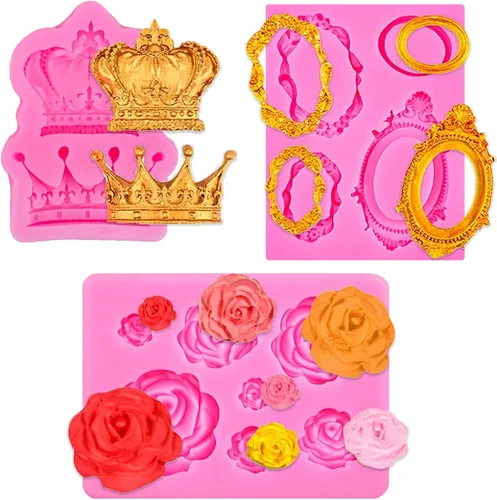 Vista 8 de 5 moldes de silicona para fondant de oso y bolas de fondant de perlas 3D, semiesferas de chocolate, marcos de fotos de silicona para ositos