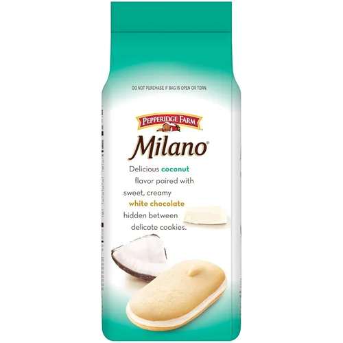 Vista 4 de Pepperidge Farm Milano - Galletas con sabor a coco y chocolate blanco, bolsa de 7 onzas