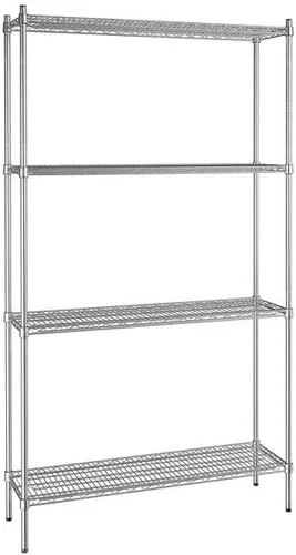 Vista 400 de Kit de 4 estantes de epoxi verde NSF de 21 x 72 pulgadas con postes de 86 pulgadas, estantería de almacenamiento resistente, kit de estantería