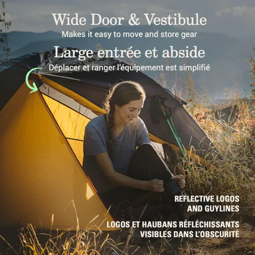 Vista 5 de Coleman PEAK1 - Tienda de campaña premium impermeable para mochileros con toldo contra lluvia y huella, tienda de camping ligera que soporta vientos