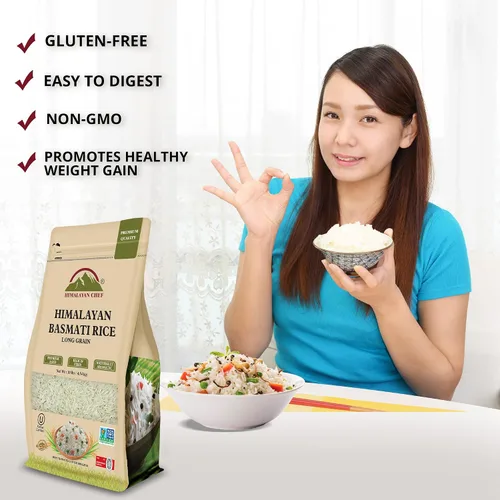 Vista 5 de Himalayan Chef Arroz Basmati, arroz de grano extra largo, esponjoso, de cocción rápida, aromático, 10 libras (el embalaje puede variar)