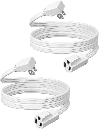 Vista 11 de DEWENWILS Cable de extensión corto de 1 pie, cable de extensión de cabeza plana para interiores con 3 puntas, cable de alimentación de perfil bajo