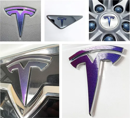 Vista 28 de Calcomanía con logotipo para Tesla Model S, Nosecone, juego de 14 piezas (verde brillante)
