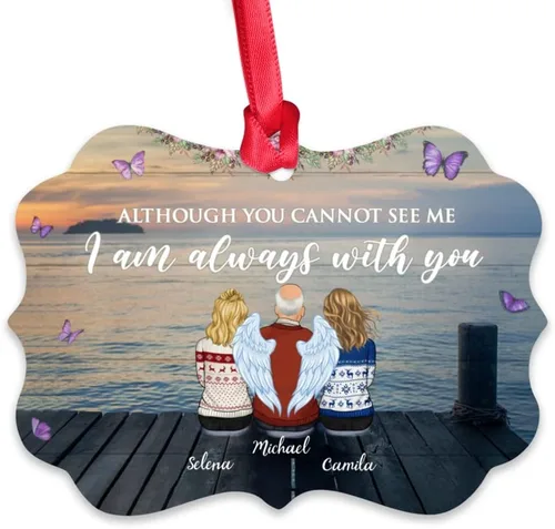 Vista 24 de Gossby Adorno conmemorativo de Navidad personalizado – Pérdida de padre estoy siempre contigo (padre, hija) personalizado para decoración de árbol