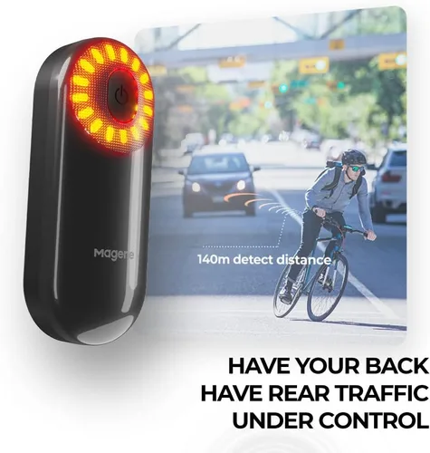 Vista 3 de Magene Luz trasera de radar para bicicleta L508, luz trasera inteligente de radar compatible con algunas computadoras y relojes de bicicleta