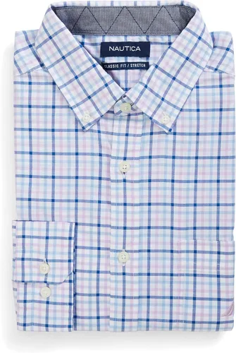 Vista 5 de Nautica - Camisa clásica para hombre, manga larga, con botones y elástica