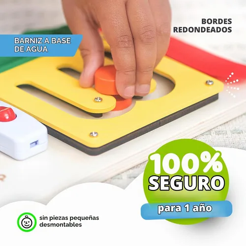 Vista 6 de deMoca - Tabla de madera para niños de 1, 2, 3 años Color - Mini