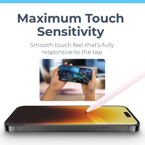 Vista 9 de Protector de pantalla de privacidad compatible con iPhone 15 Pro Max, vidrio templado, protección antiespía