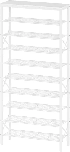 Vista 20 de YATINEY Zapatero de 8 niveles, organizador de almacenamiento de zapatos de gran capacidad que sostiene 32 pares, resistente y estable, para entrada