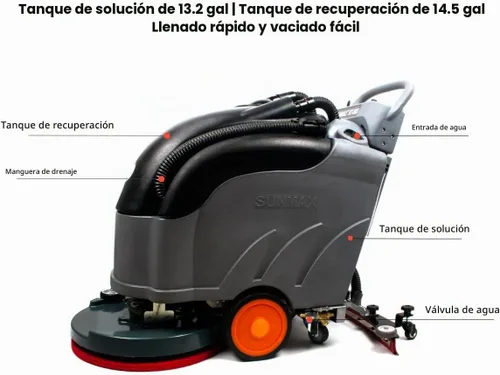 Vista 4 de SUNMAX RT50D - Secador de piso autopropulsado de 22 pulgadas, tanque de 14.5 galones, hasta 36,000 pies cuadrados/hora, juego completo de piezas