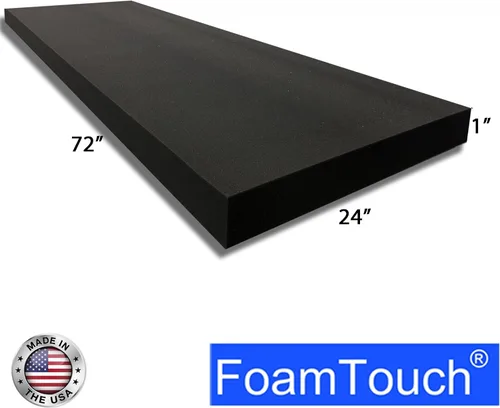 Vista 2 de FoamTouch 1" x 24" x 72" Espuma de tapicería, carbón