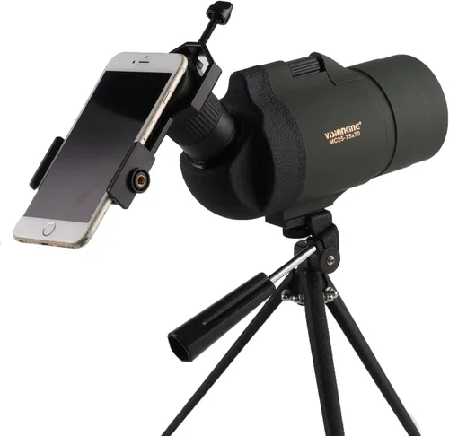 Vista 2 de 25-75x70 Maksutov Telescopio terrestre, 100% resistente al agua, color verde, con prismas Bak4, y trípode.