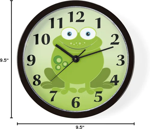 Vista 6 de CafePress Green Frog - Reloj de pared de 10 pulgadas para sala de estar, cocina u oficina