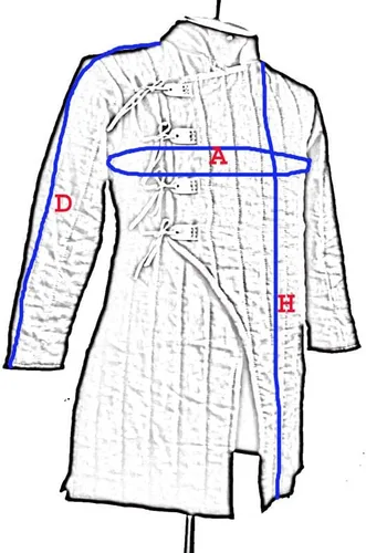 Vista 6 de Gambeson - Chaqueta acolchada de algodón grueso acolchado para disfraz SCA LARP
