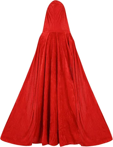 Vista 8 de HGps8w Disfraz de capucha roja para mujer, disfraz de Halloween gótico, anime, cosplay, capa de cuentos, vestido de princesa, 01 Negro