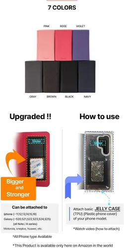 Vista 6 de Funda Duo para 2 teléfonos Funda de cuero de alta calidad multiusos para teléfono celular, cartera para teléfono celular Variación plegable