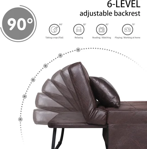 Vista 8 de BIGSYY Sofá Cama, 4 en 1 Otomana Plegable Multifunción de Lino Transpirable Cama Sofá con Respaldo Ajustable Silla Convertible Moderna para Sala