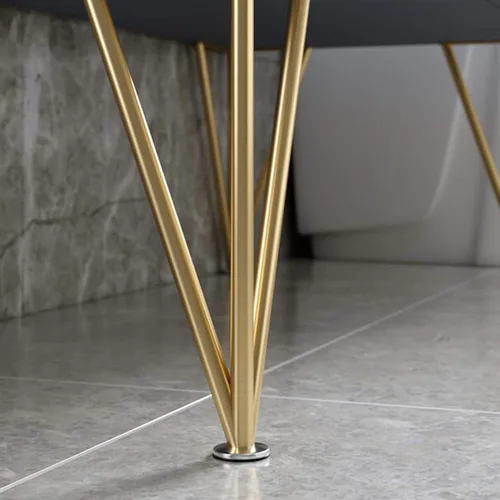 Vista 6 de Patas modernas de horquilla doradas, patas ajustables de metal para muebles de acero inoxidable, patas de gabinete de cocina y baño, patas