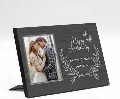 Vista 22 de Marco de fotos de boda personalizado con nombre de foto, regalos de boda personalizados para parejas, marco de fotos de boda personalizado, regalo