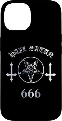 Vista 4 de iPhone 16 Upside Down Cross Satanic Pentagram Hail Satan 666 Case