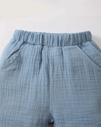 Vista 6 de Conjunto de ropa de verano para bebé y niño, camiseta de manga corta de algodón, pantalones cortos de dinosaurios, conjunto de ropa para niño