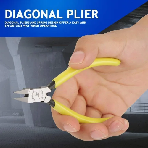 Vista 5 de Alicates de corte lateral diagonal de 4 pulgadas y 3.937 in, tijeras de corte de alambre de cable, pinzas de precisión para electrónica, fabricación