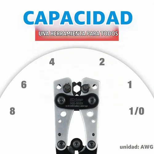 Vista 7 de Herramienta de engarzado de terminal de batería iCrimp para agarraderas de alambre de cobre resistentes, extremos de cable de batería desde AWG