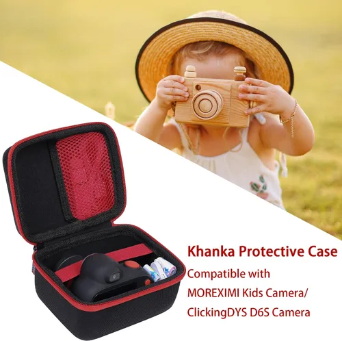 Vista 8 de khanka Funda de transporte rígida de repuesto para cámara MOREXIMI para niños, cámara digital, solo funda (negro)