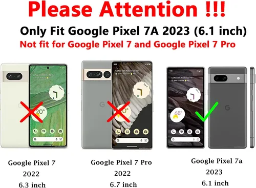 Vista 2 de Funda para Pixel 7a, con protectores de pantalla y funda para cámara, [grado militar] de 16 pies. Funda protectora probada contra caídas con soporte