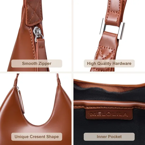 Vista 5 de MELOLILA Bolso hobo pequeño para mujer, bolso de media luna, bolso de hombro mediano para mujer, bolso de media luna 2023