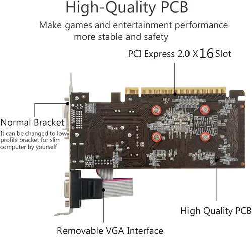 Vista 9 de QTHREE NVIDIA GT 730 - Tarjeta gráfica de 4 GB, DDR3, 128 bits, tarjeta de video para PC, PCI Express x16, DVI-I, HDMI, VGA, GPU de computadora