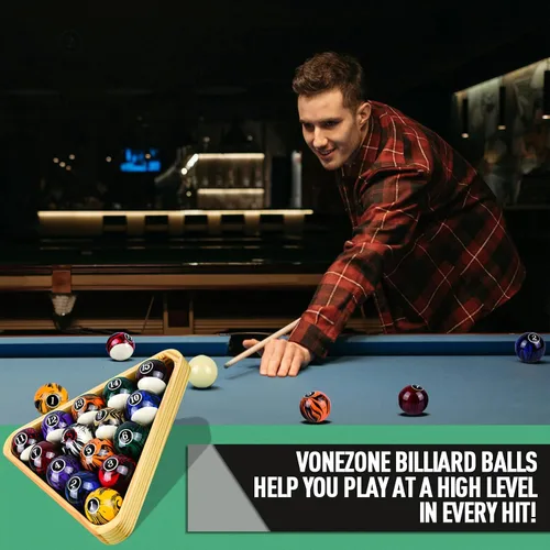 Vista 7 de Billiard Balls Complete 16 Ball Set, Pool Balls Billiard Set 2-1/4" Regulation Size,New Upgrade Billiards Professional Pool Table Balls