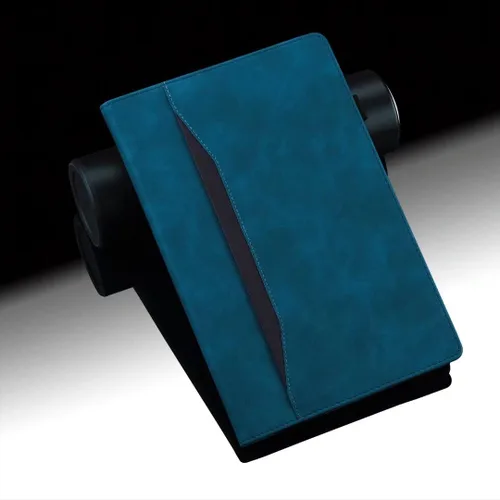Vista 8 de ZXL Cubierta de cuero de la PU del estilo del libro azul con ranura para tarjeta titular de la pluma de visión multiángulo de visualización