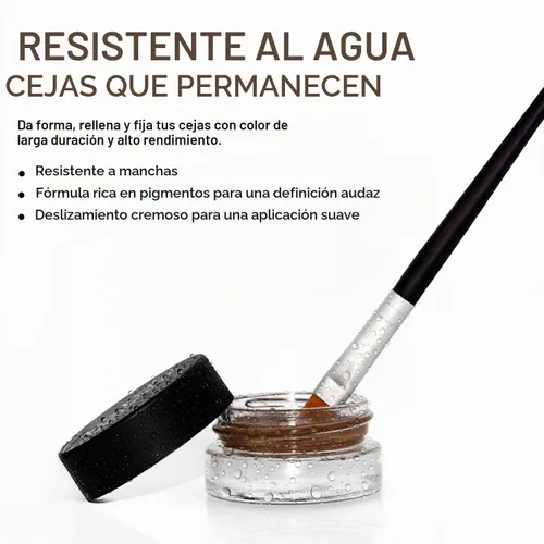 Vista 4 de Palladio Pomada para cejas impermeable, 24 horas de uso, fórmula a prueba de manchas y resistente al sudor, fórmula súper cremosa que se desliza