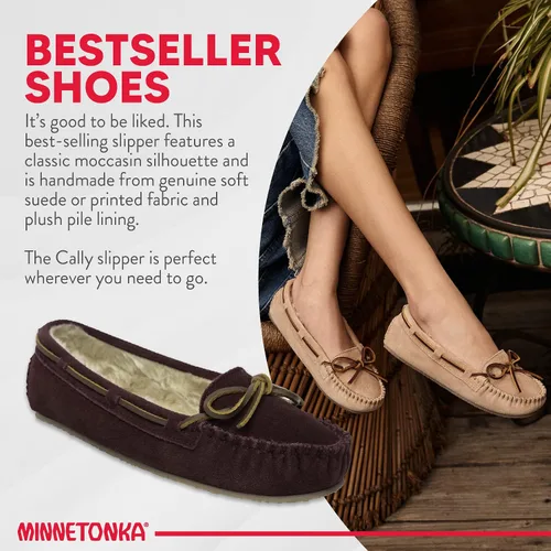 Vista 3 de Minnetonka - Pantuflas Cally de pelo sintético para mujer