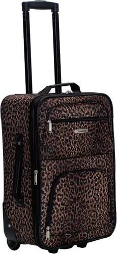 Vista 6 de Rockland Vara Softside - Juego de maletas verticales para equipaje de 3 piezas, Leopardo