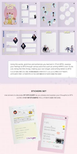 Vista 7 de My BTS Diary - Comprender verdaderamente los mensajes coreanos de BTS, mercancía oficial de BTS, paquete de libro conceptual de BTS Journal, aprende