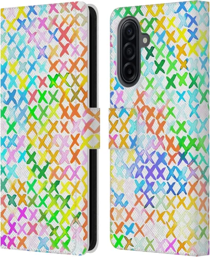 Vista 123 de Head Case Designs Officially Licensed Ninola Brushstrokes Multi Colorful Leather Wallet Case Compatible with Samsung Galaxy A07 4G