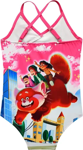 Vista 2 de Rogkidha Traje de baño de playa con estampado de dibujos animados para niñas una pieza