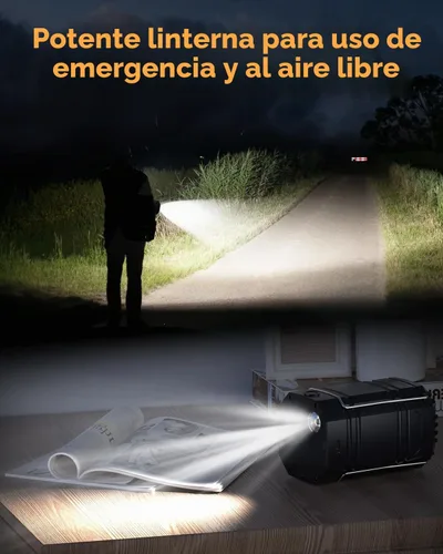 Vista 4 de Linterna solar para camping, paquete de 4, linterna LED recargable