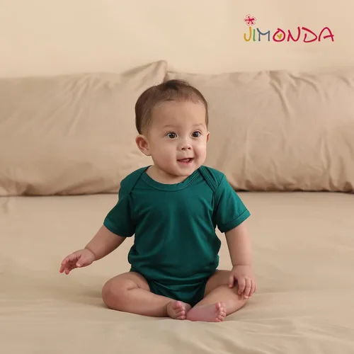 Vista 32 de Jimonda Body de rayón de bambú de manga corta para bebés, niños y niñas, trajes suaves para recién nacidos