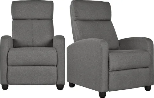 Vista 15 de Yaheetech Silla reclinable de pana con pushback de 2 asientos, silla de sala de estar con cojín de asiento grueso y respaldo, silla reclinable