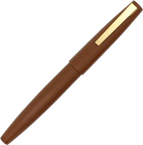Vista 3 de Gullor Pluma estilográfica de color X80, diseño simple con convertidor y caja de regalo, clip dorado, punta ultra fina (0.012 in), marrón
