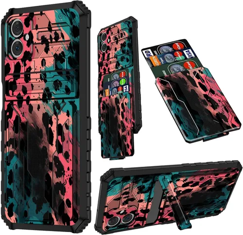 Vista 21 de Funda para Samsung A13 5G, Galaxy A13 5G con tarjetero desmontable atril resistente a prueba de golpes funda protectora para Samsung Galaxy A13 Gato