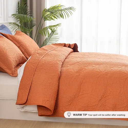 Vista 3 de SheRest - Juego de colcha individual - colcha de cama suave y transpirable, colcha con relieve de estilo moderno, colcha de microfibra ligera